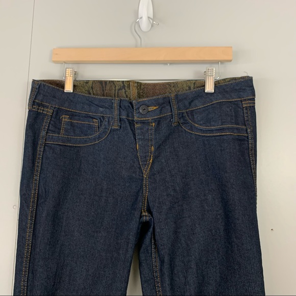 Bongo Reversible Jeans Snake Skin Dark Wash Blue Skinny 34 - Picture 8 of 11